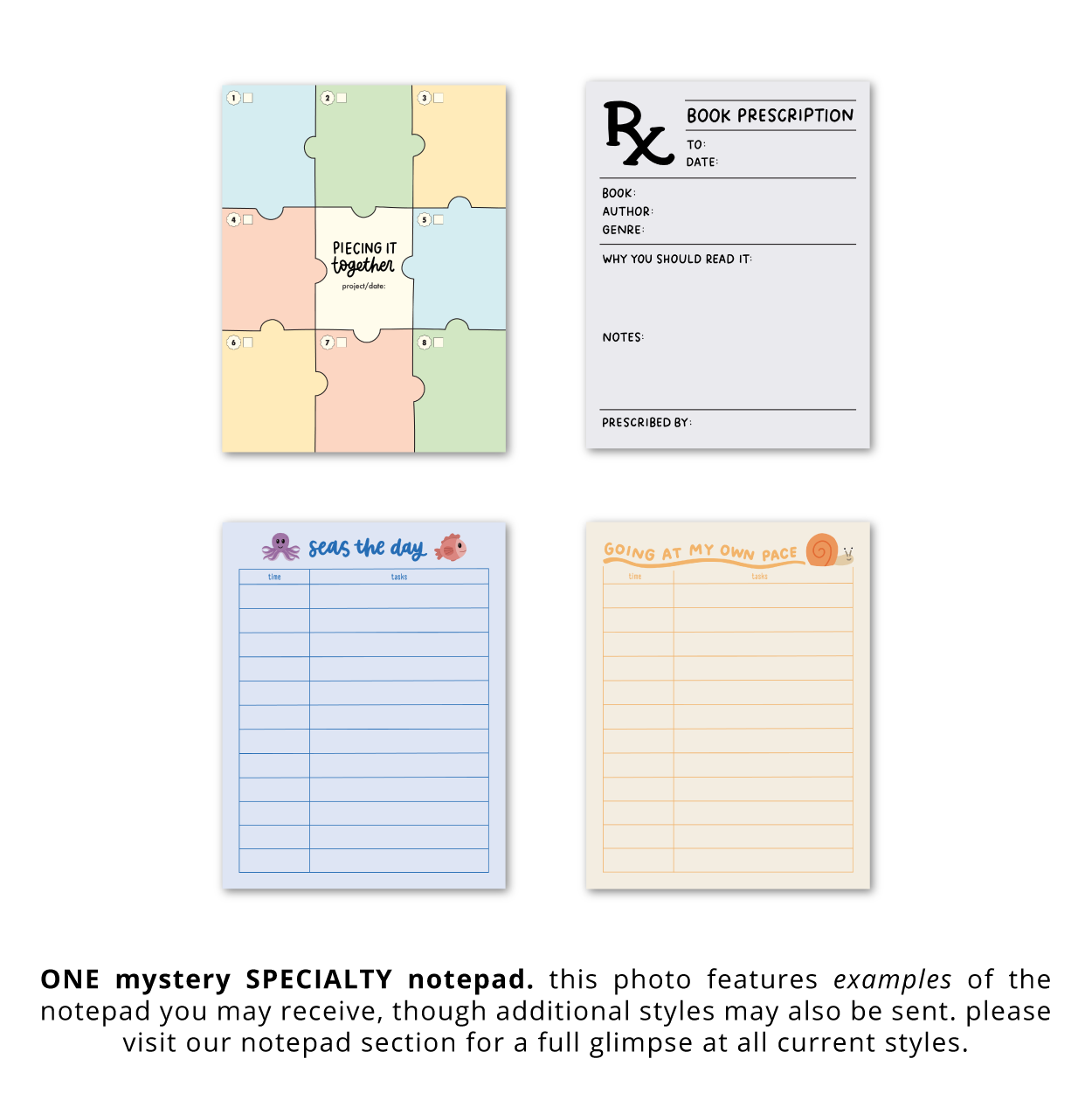 IMPERFECT Mystery Notepads