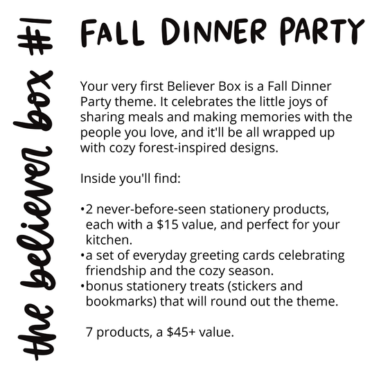 The Believer Box #1 (Sign-Ups Close 10/8, Ships 10/17)