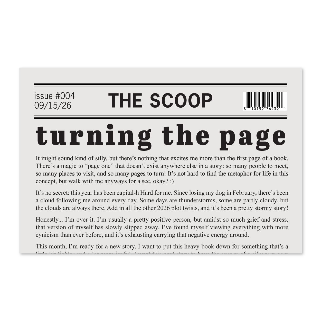 The Scoop Mail Club: Issue #4 (Ships September 18)