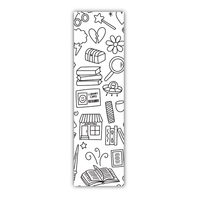 Bookish Things Coloring Bookmark