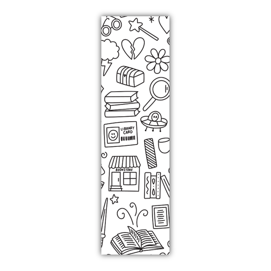 Bookish Things Coloring Bookmark