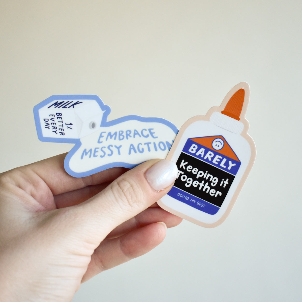 Embrace Messy Action Sticker