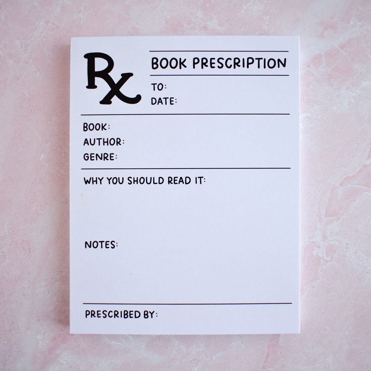Book Prescription Notepad