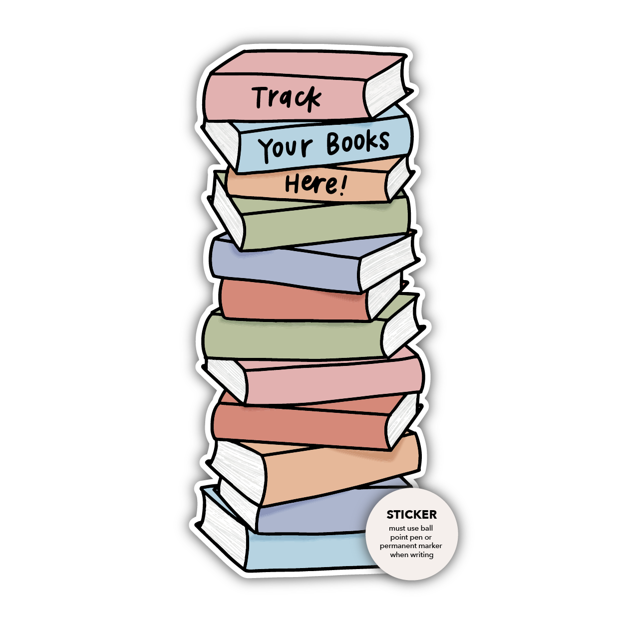 Book Stack STICKER Bookmark (Pastel)