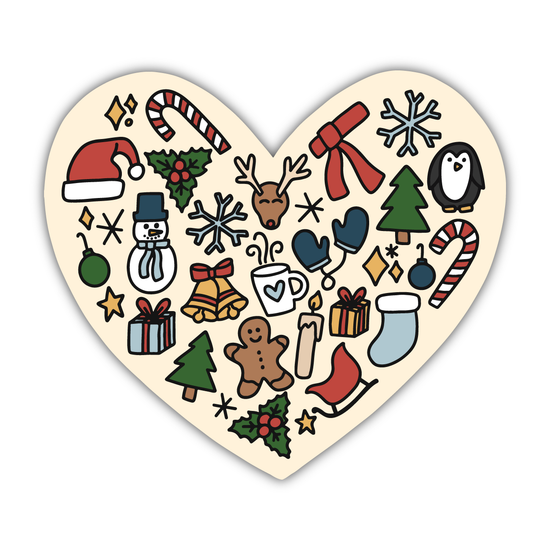 Christmas Heart Sticker