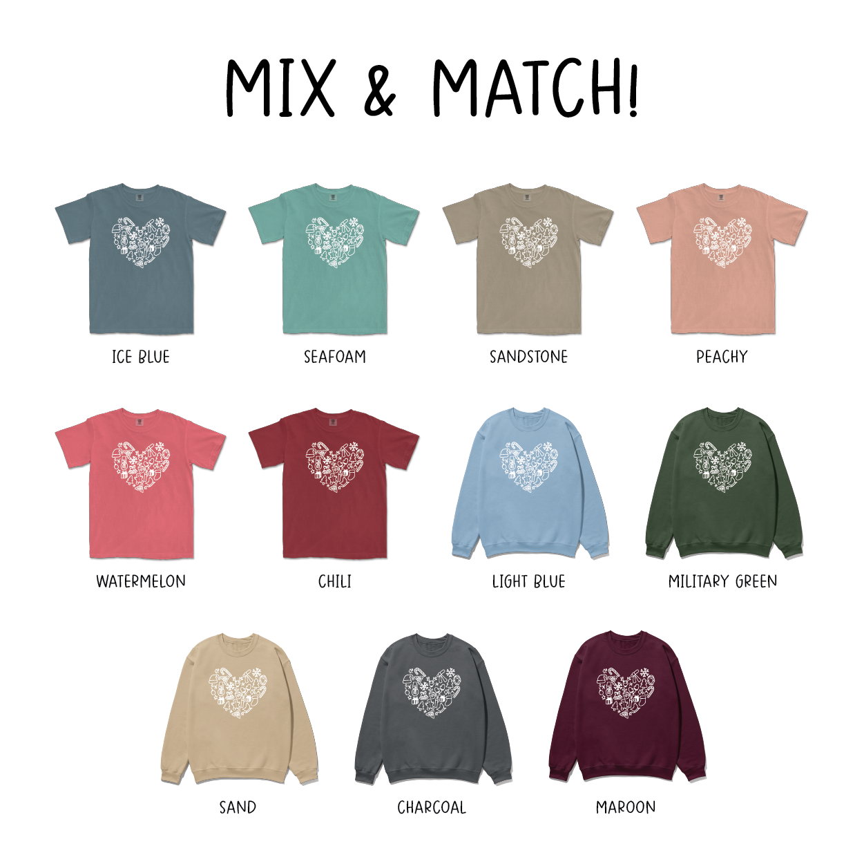 Christmas Heart Mix-And-Match Apparel