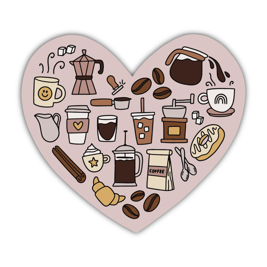 Coffee Heart Sticker