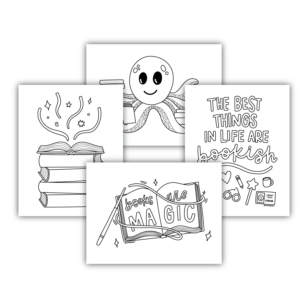 Books Are Magic Digital Coloring Sheets (KYCI #13)