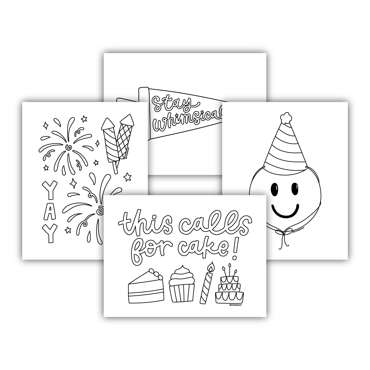 Time to Celebrate Digital Coloring Sheets (KYCI #10)