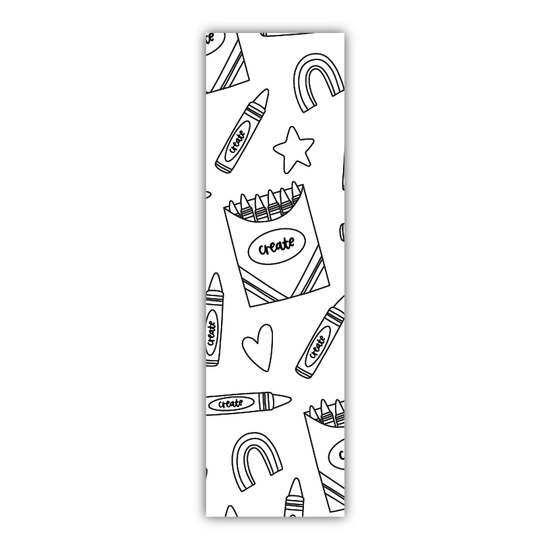 Crayon Pattern Coloring Bookmark