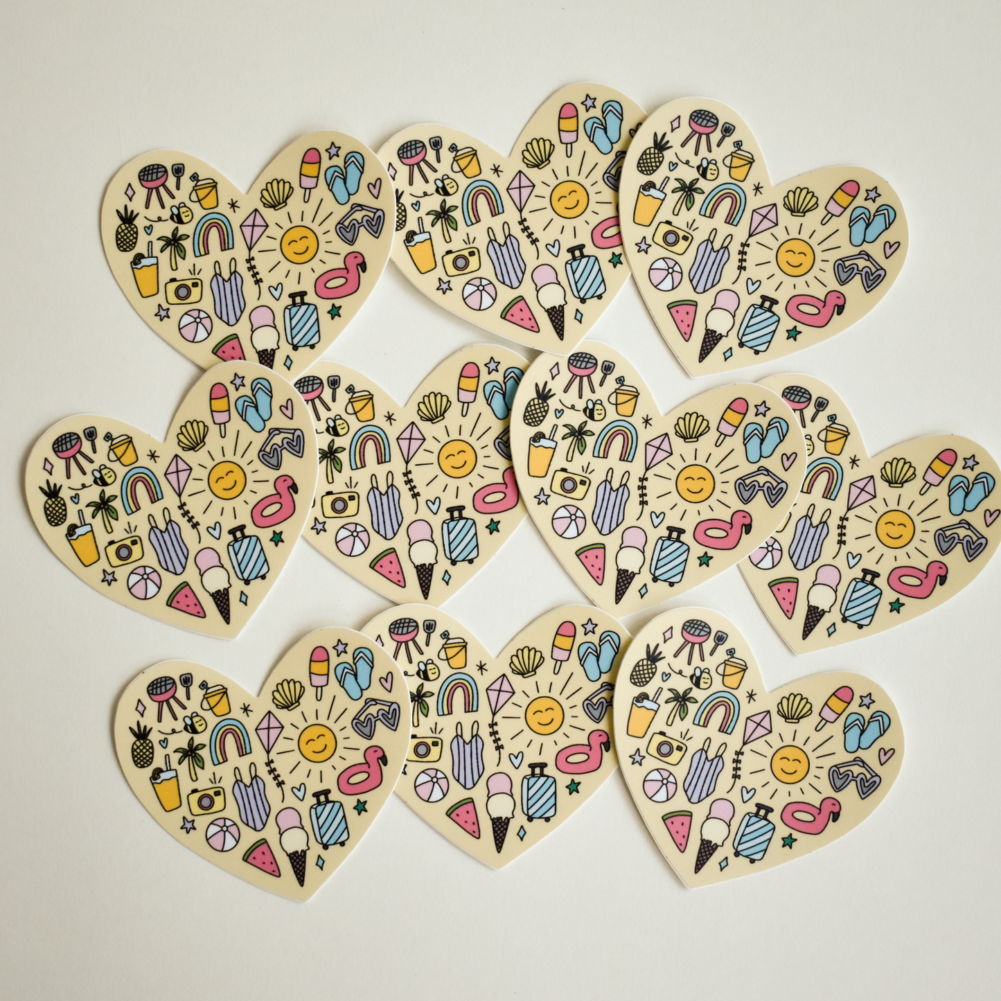 IMPERFECT Summer Heart Stickers (10-pack)