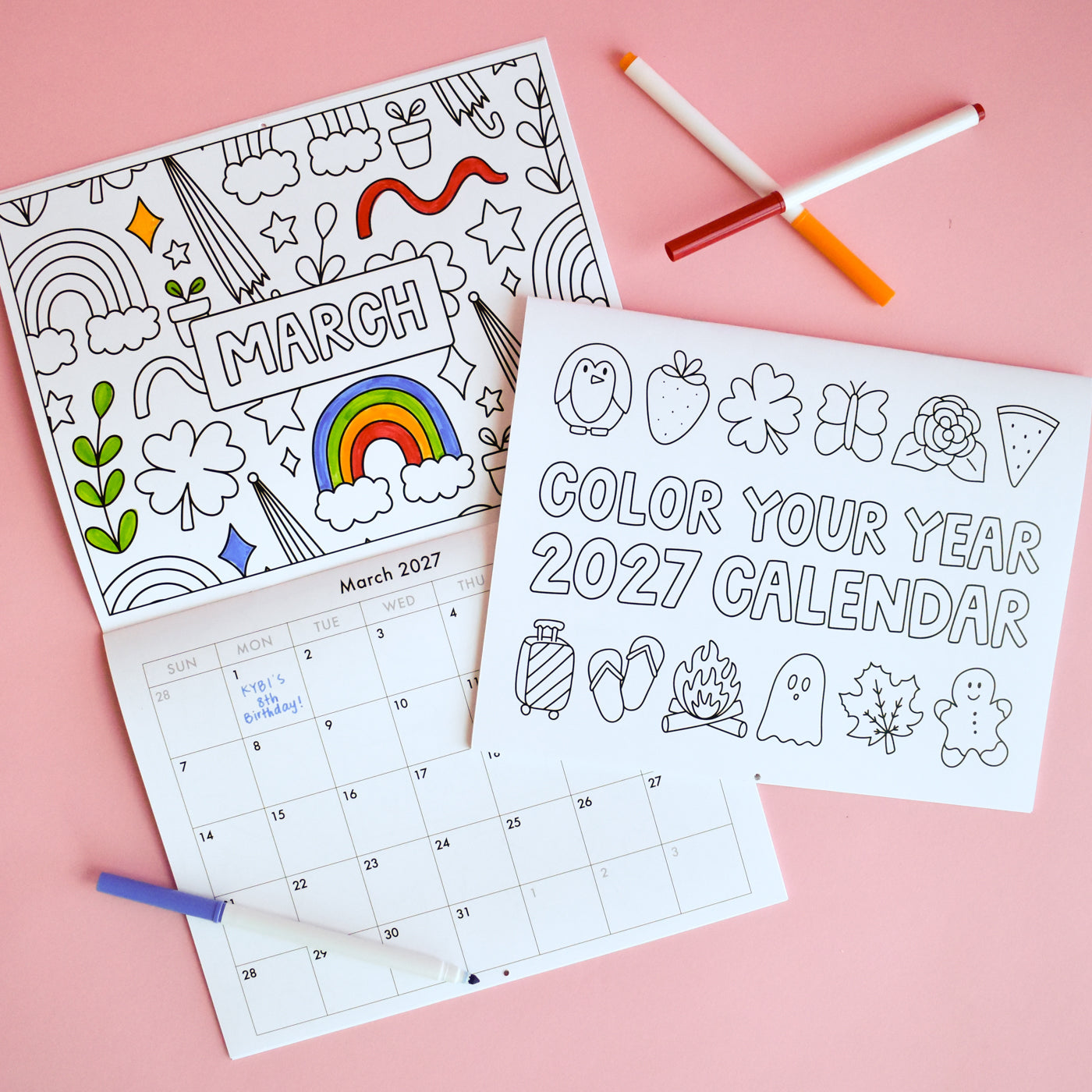 Color Your Year 2027 Wall Calendar