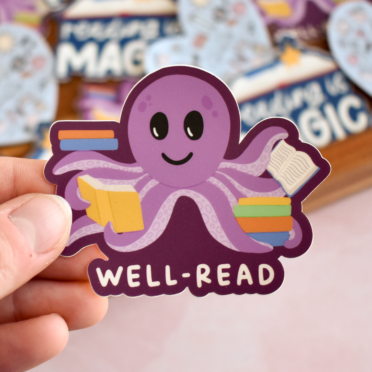 Well-Read Octopus Sticker