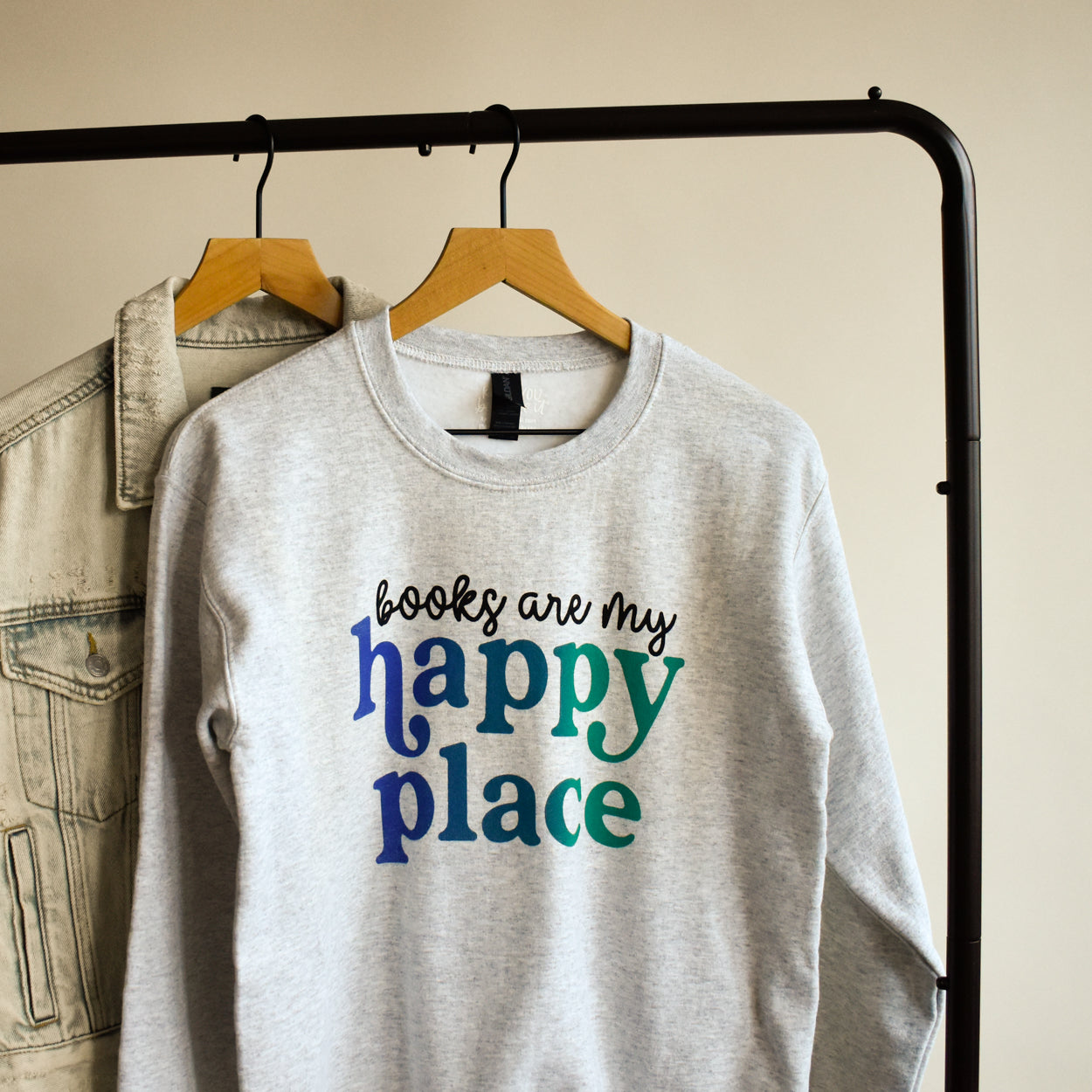 PREORDER Books Are My Happy Place Sweatshirt (Ships 4/16 & Delays Your Order!)