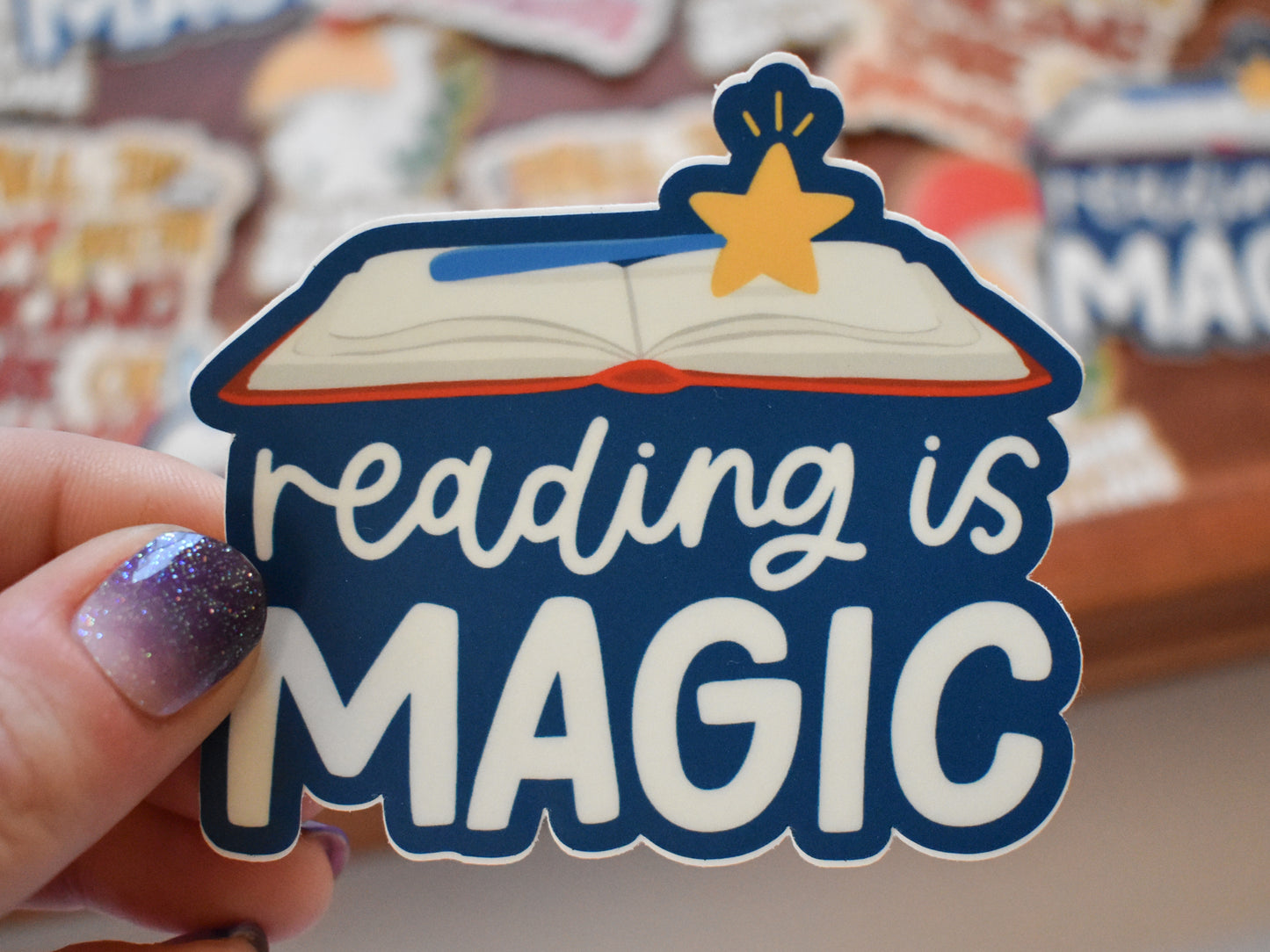 Read Hand Sticker Reading is Magic Sticker | Cute Fantasy Sticker for Kindles ...