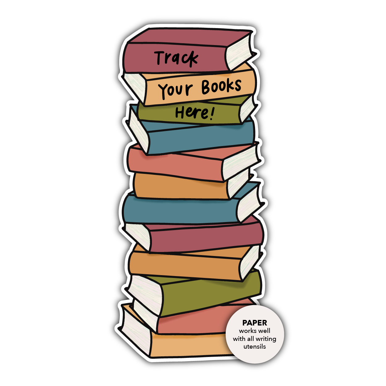 Book Stack Bookmark (Fall)