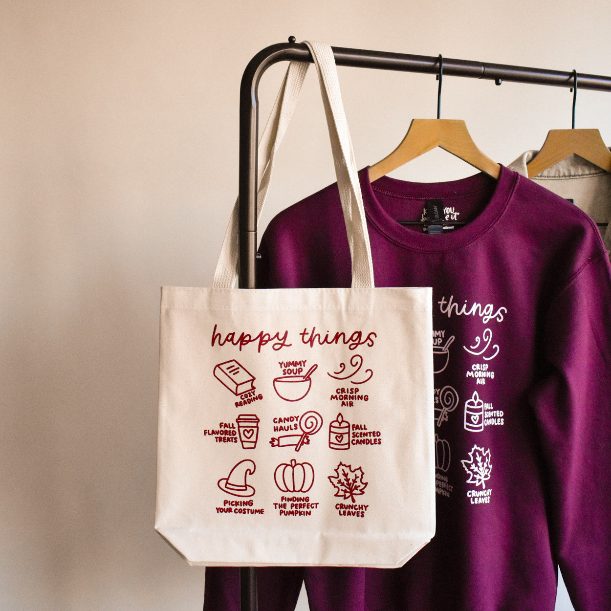 Fall Happy Things Tote Bag