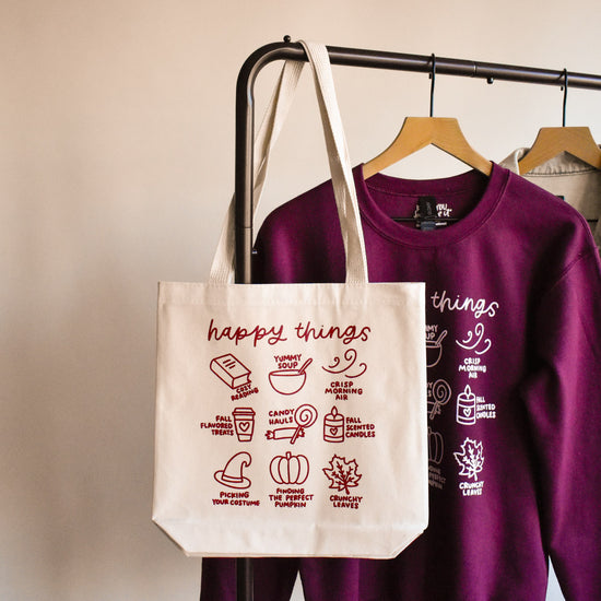 Fall Happy Things Tote Bag