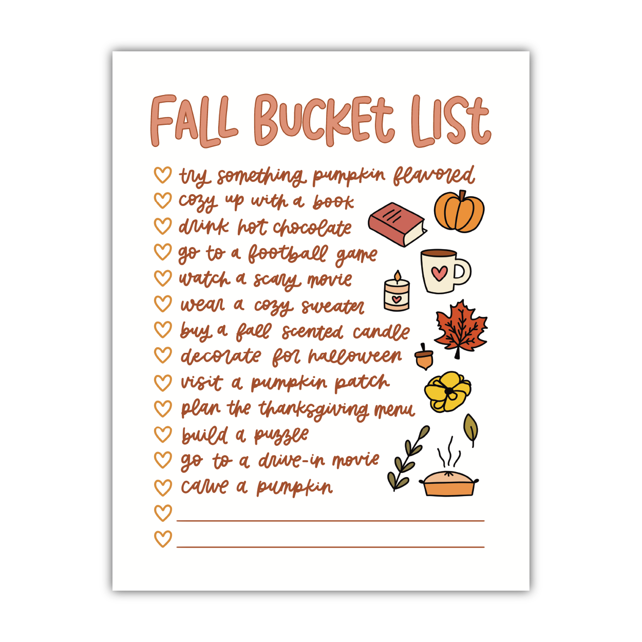Fall Bucket List (Digital Download)