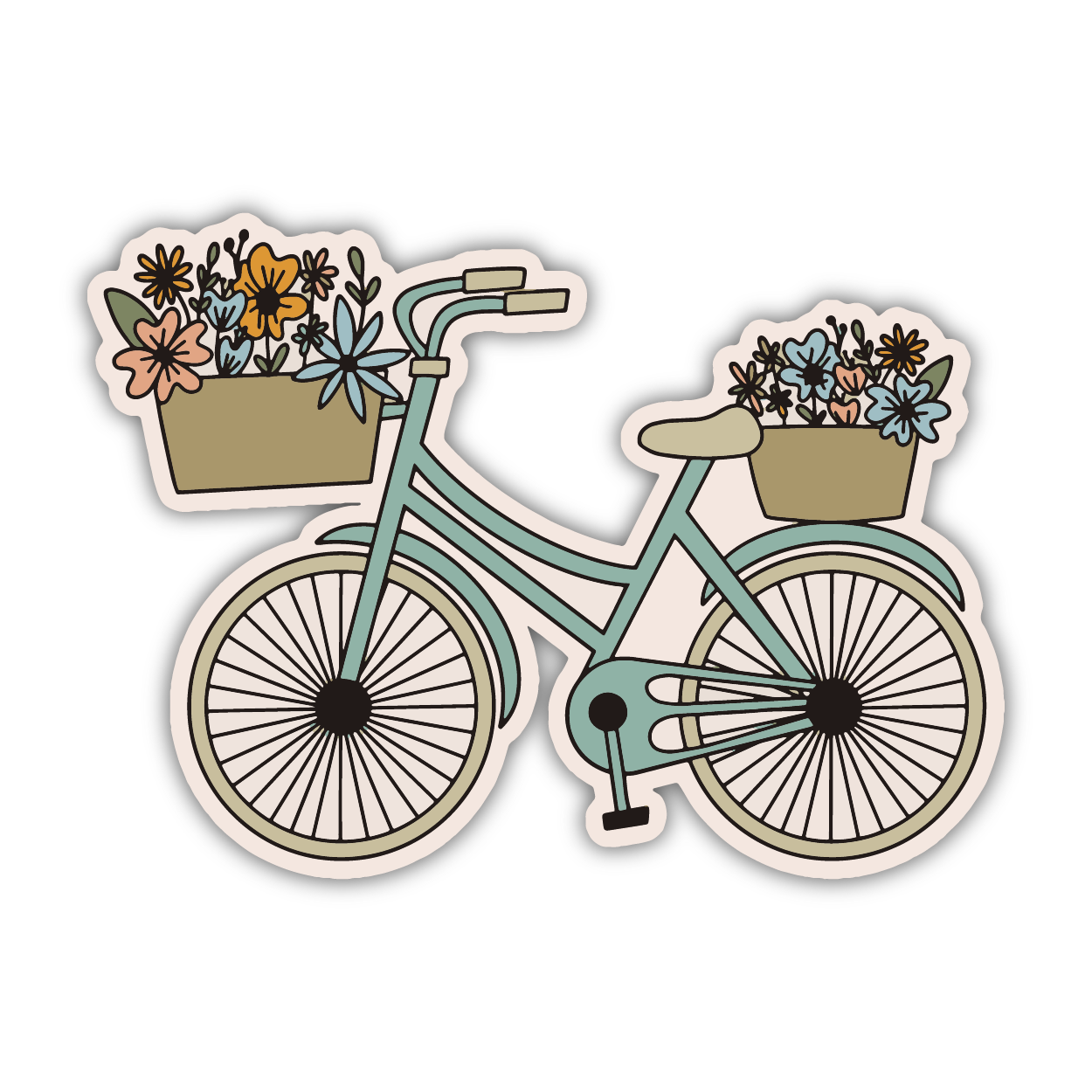 Floral Bike Sticker