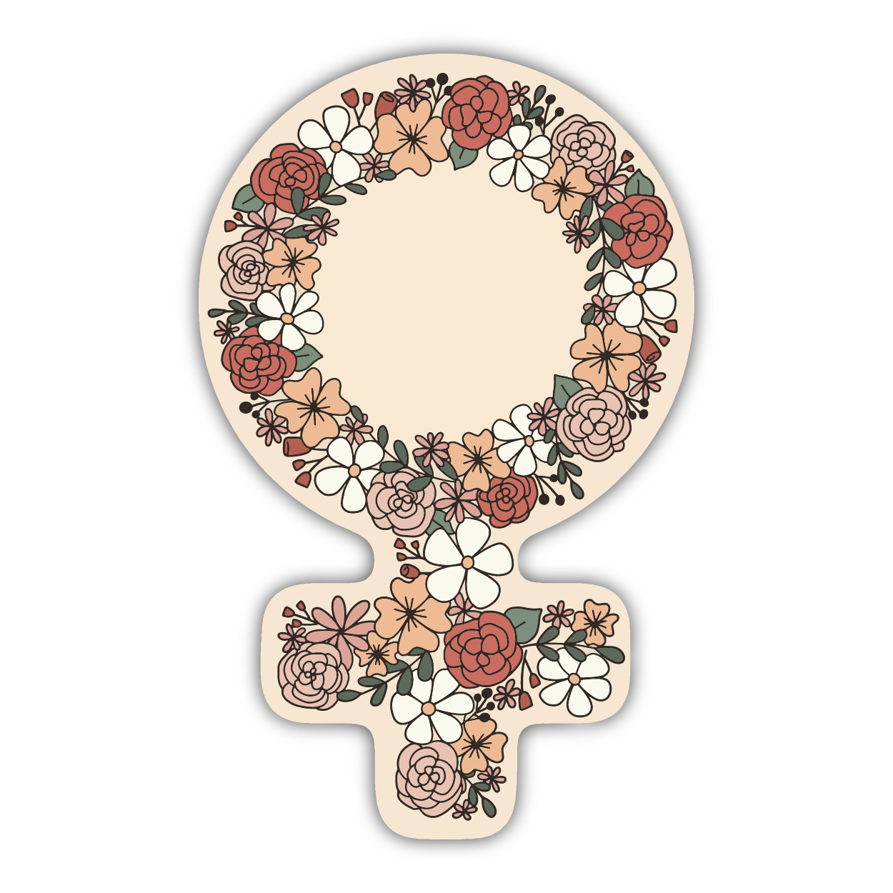 Floral Female Symbol Sticker | Women's Empowerment Sticker ...