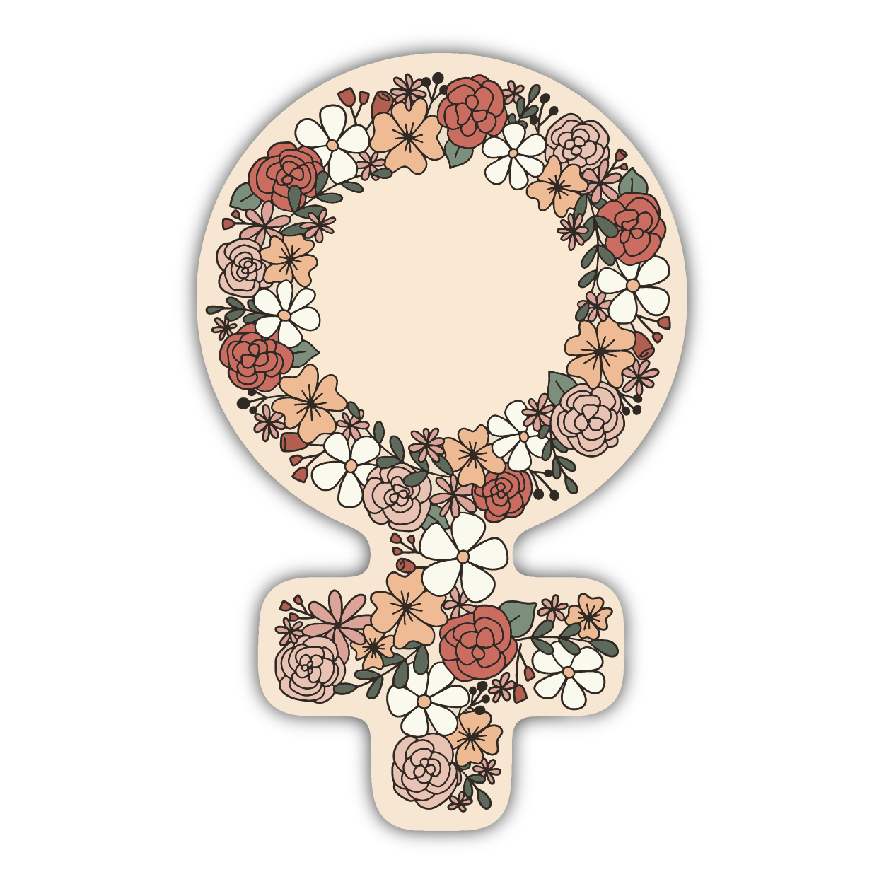 Floral Female Symbol Sticker
