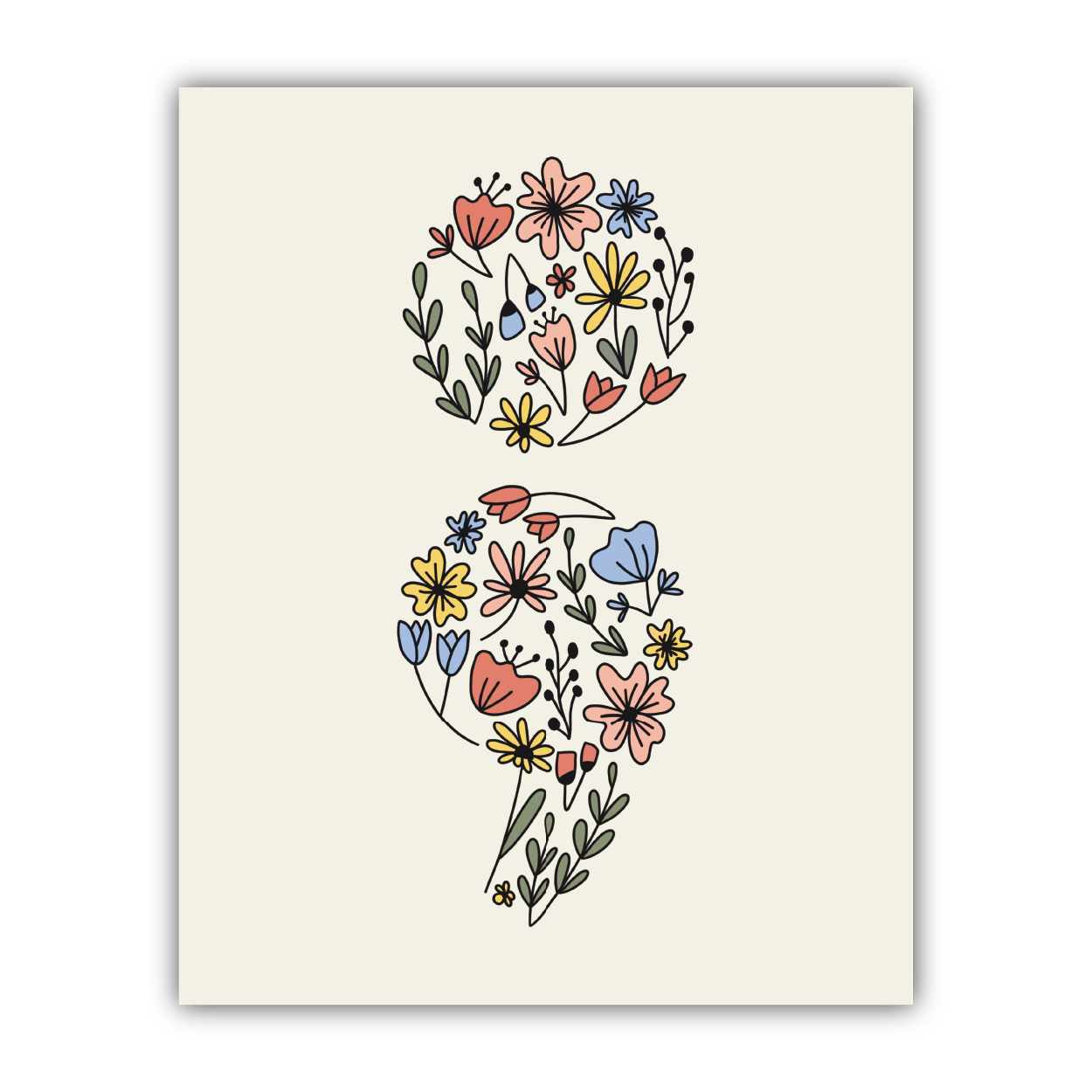 Floral Semicolon Print