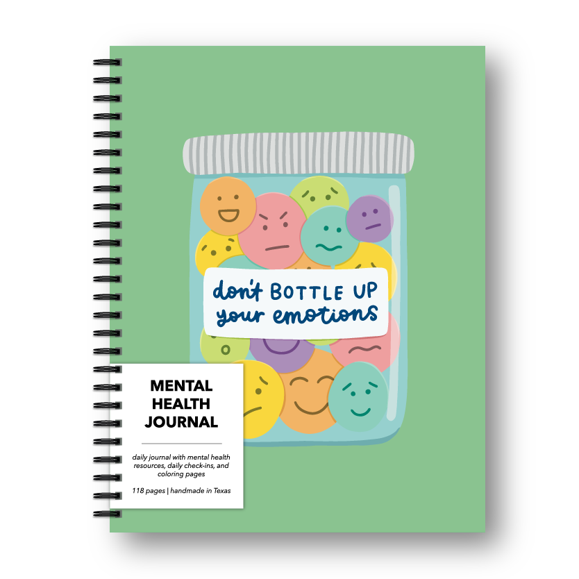 Don't Bottle Up Your Emotions Mental Health Journal