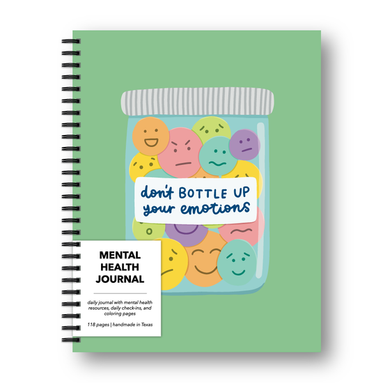 Don't Bottle Up Your Emotions Mental Health Journal