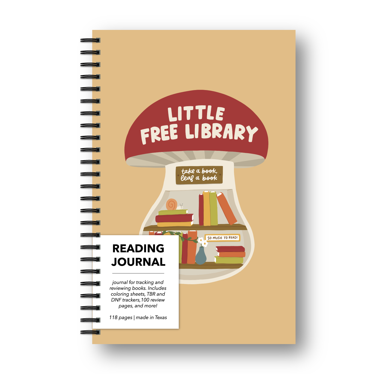 Mushroom Little Free Library Reading Journal