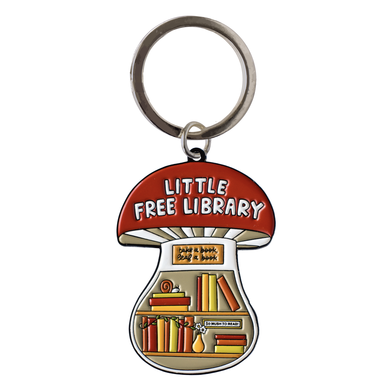 Mushroom Little Free Library Keychain