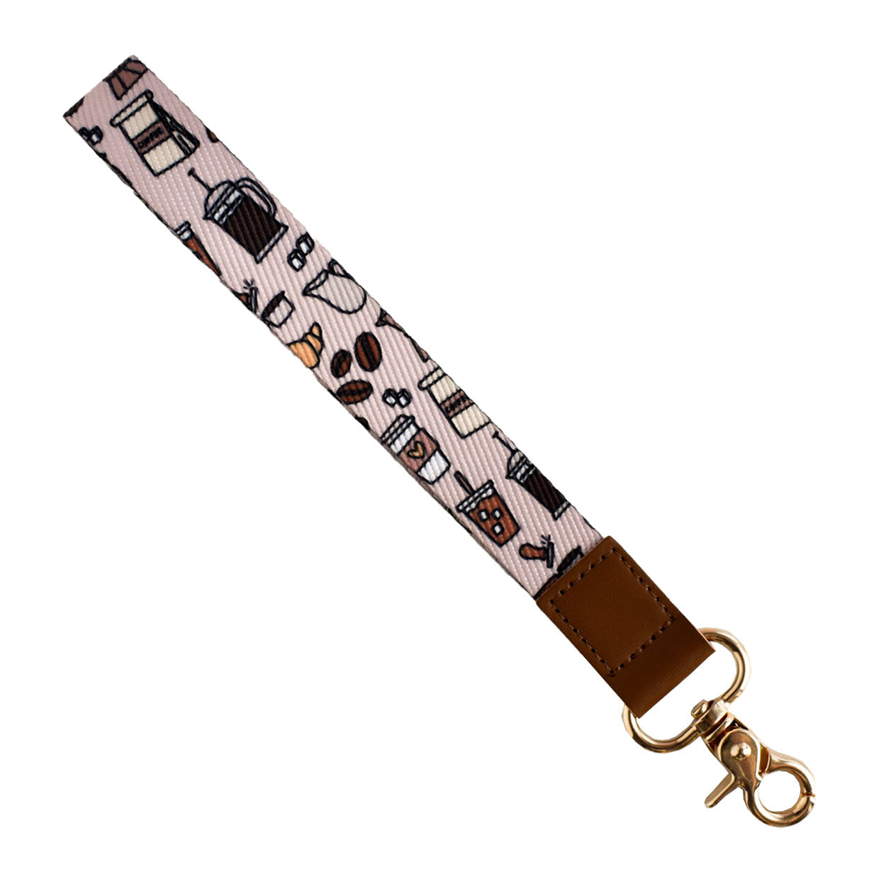Coffee Pattern Wristlet