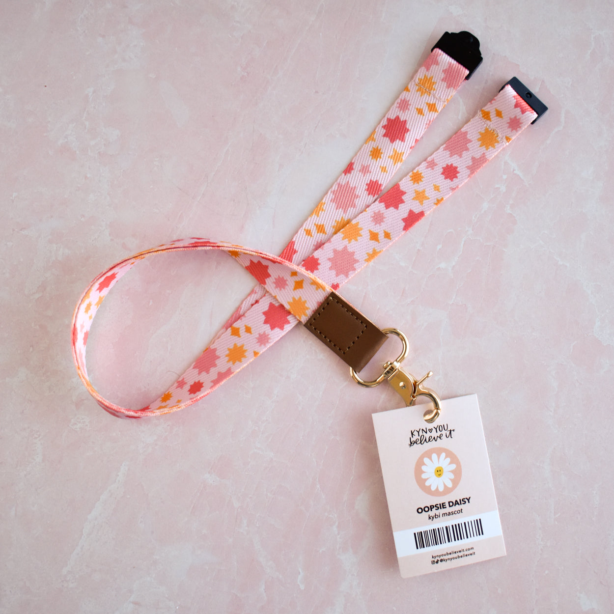 Pink Starburst Lanyard