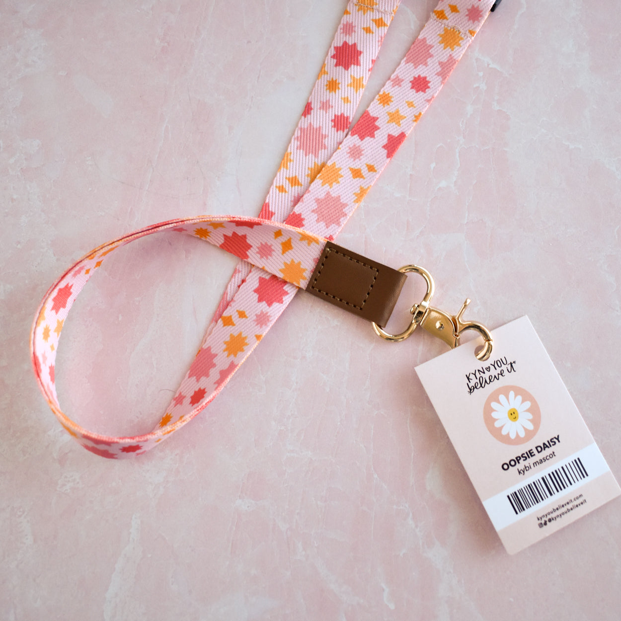 Pink Starburst Lanyard