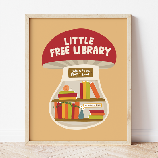 Mushroom Little Free Library Print