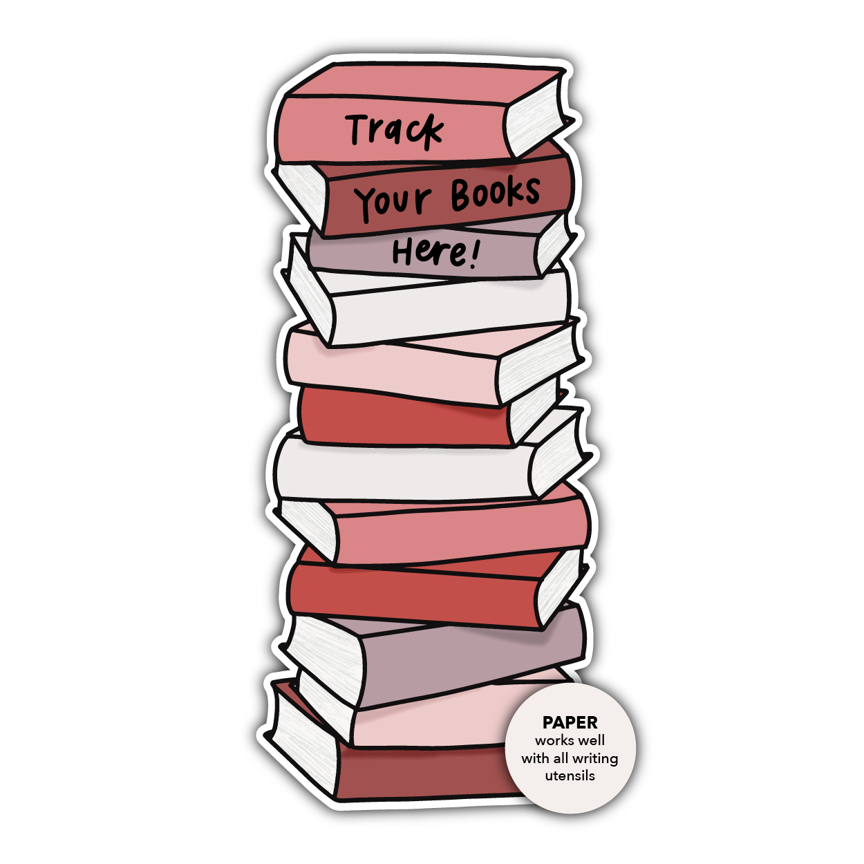 Book Stack Bookmark (Lovey Dovey)
