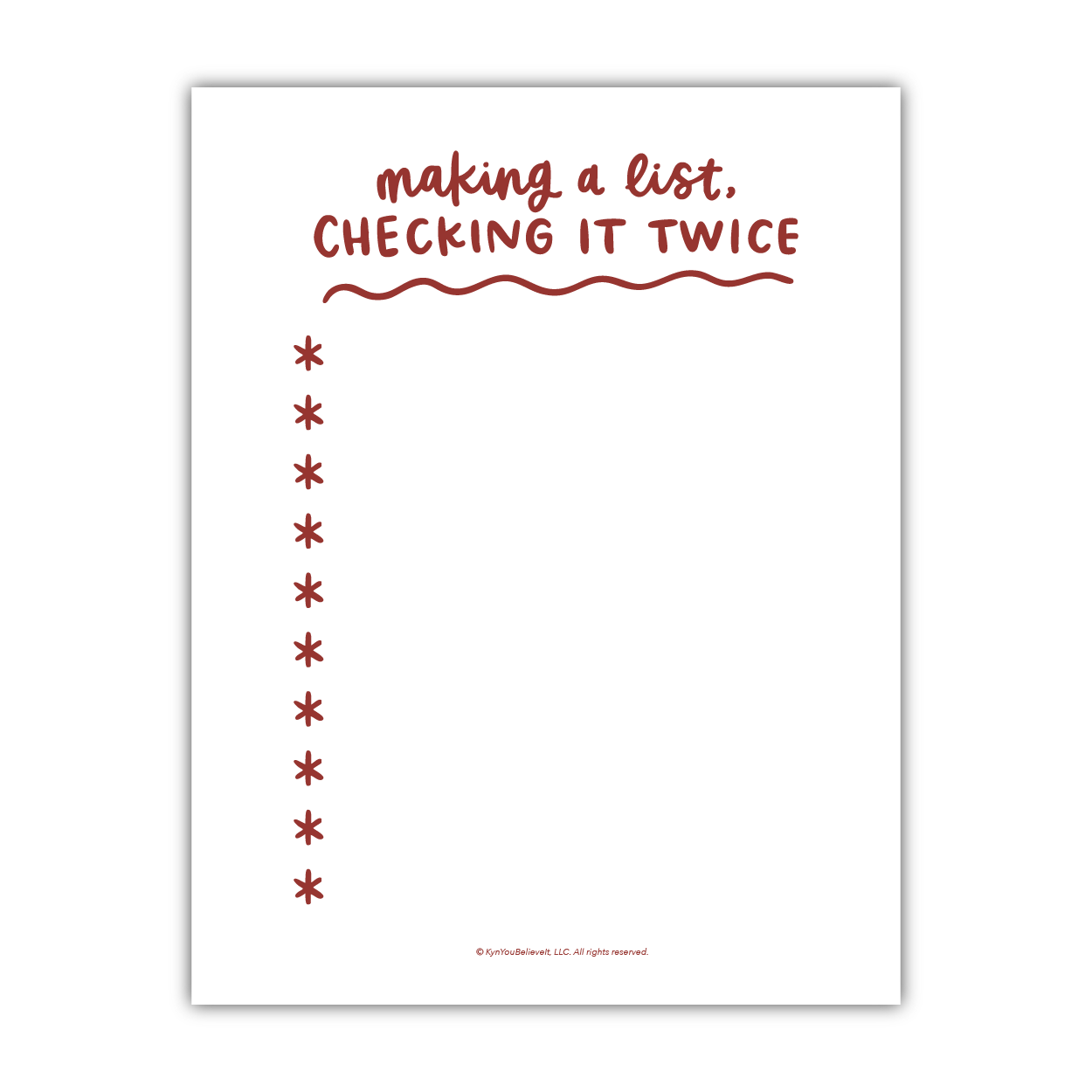 Making A List Task Sheet (Digital Download)