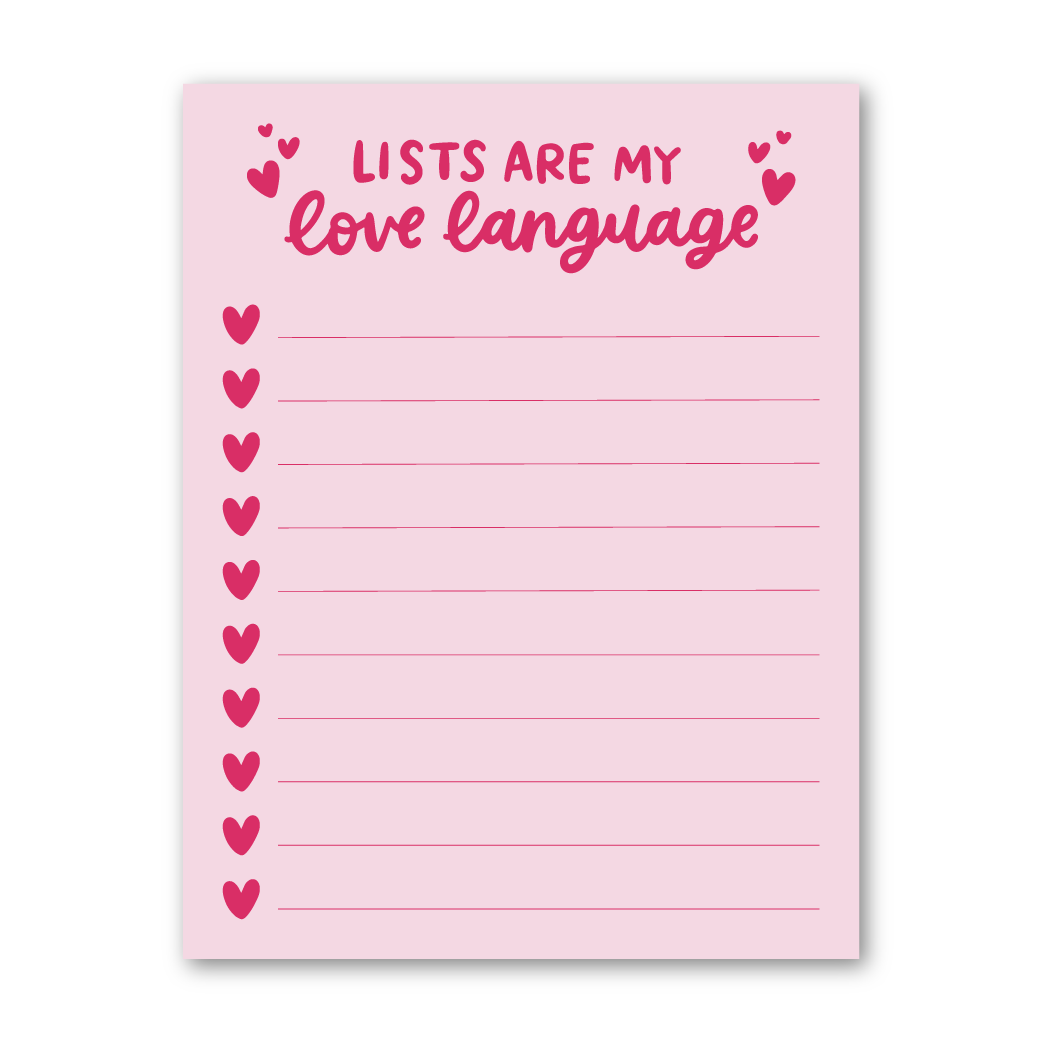 Lists Are My Love Language Notepad