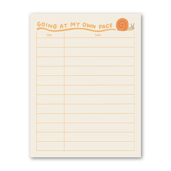 Going At My Own Pace Snail Notepad