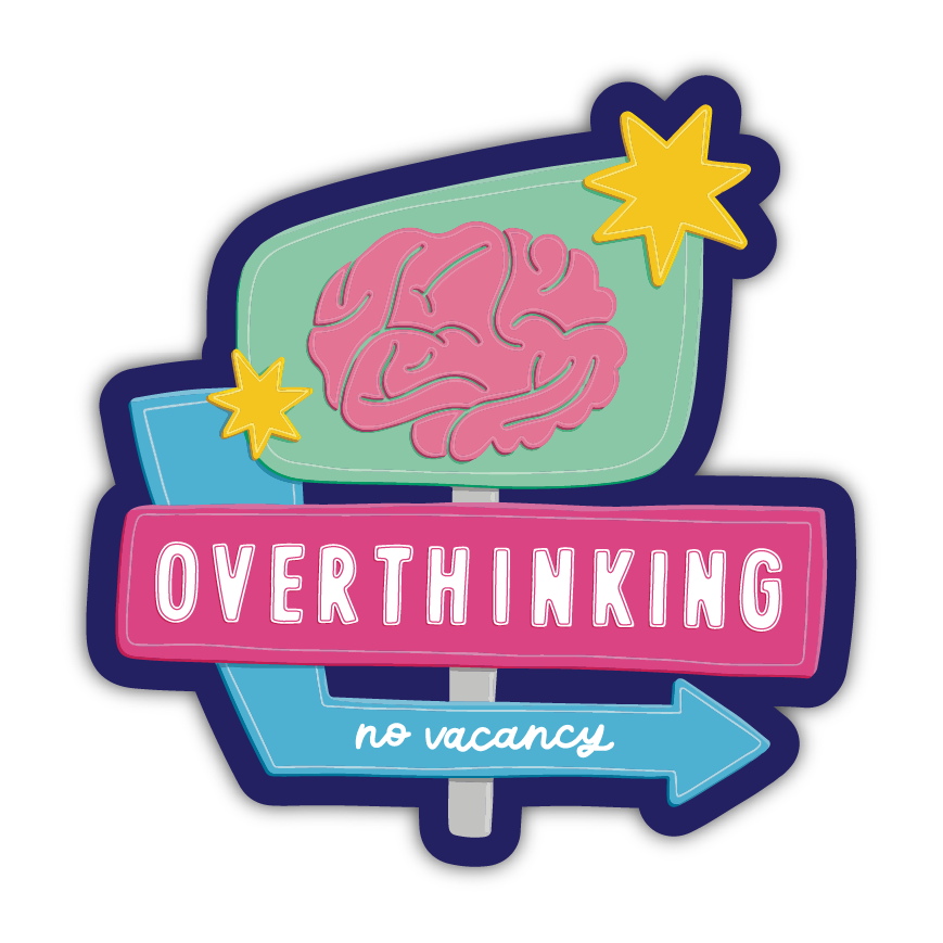 Overthinking Motel Sign Sticker