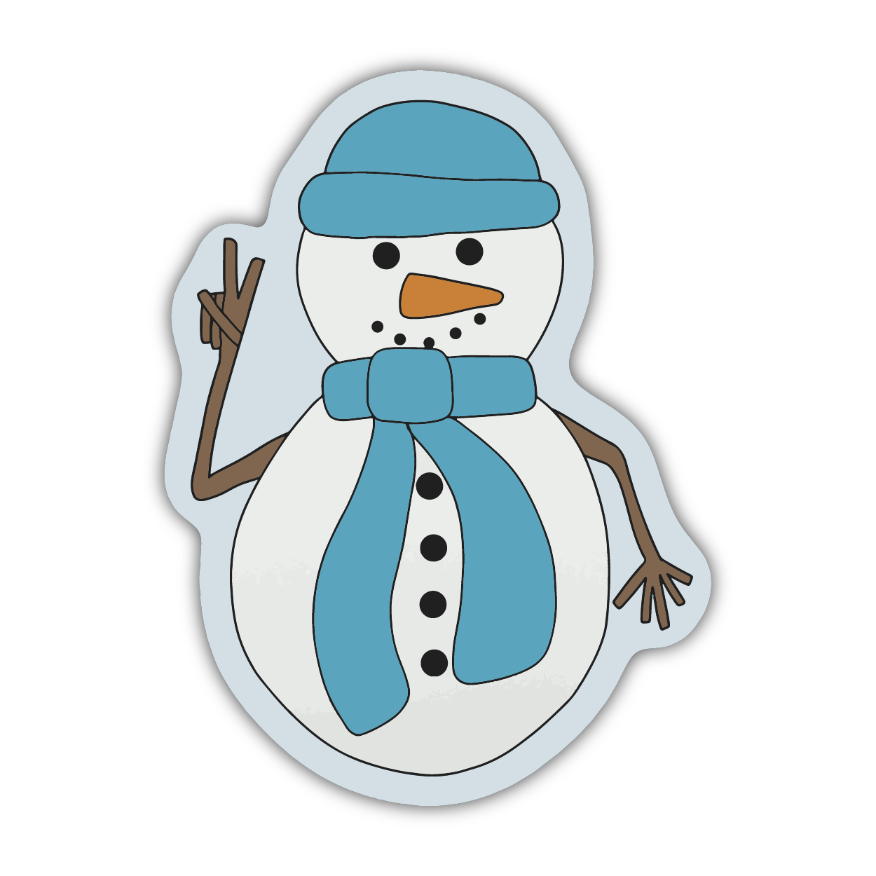 Peace Sign Snowman Sticker