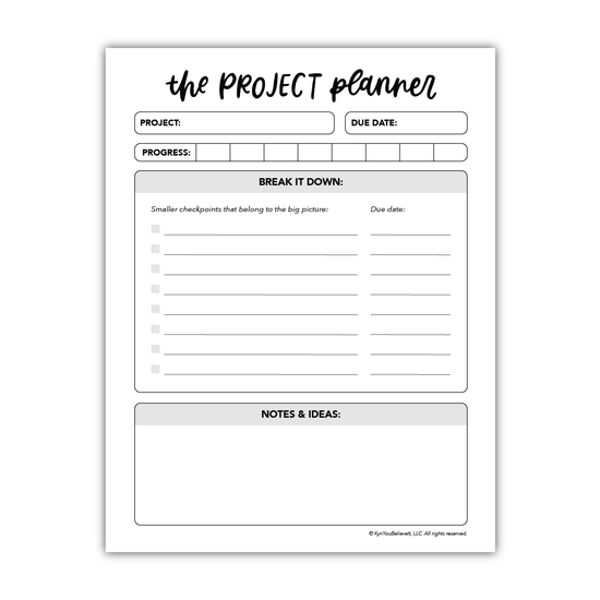 Project Planner (Digital Download)