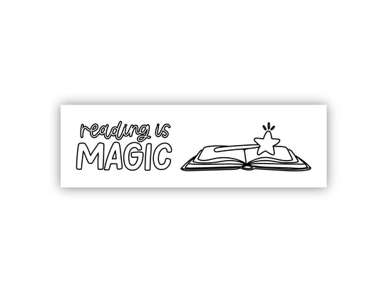 Color-It-In Reading Is Magic Bookmark