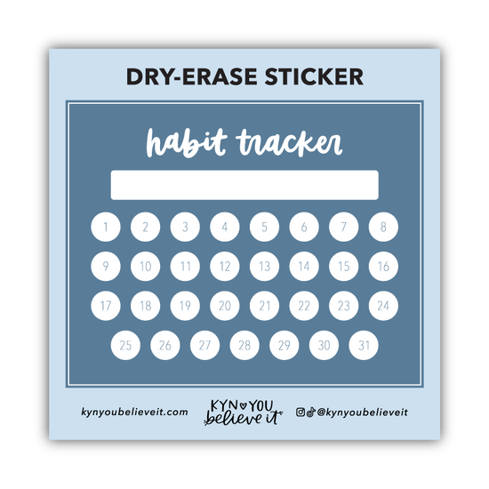 Monthly Habit Tracker Dry Erase Sticker