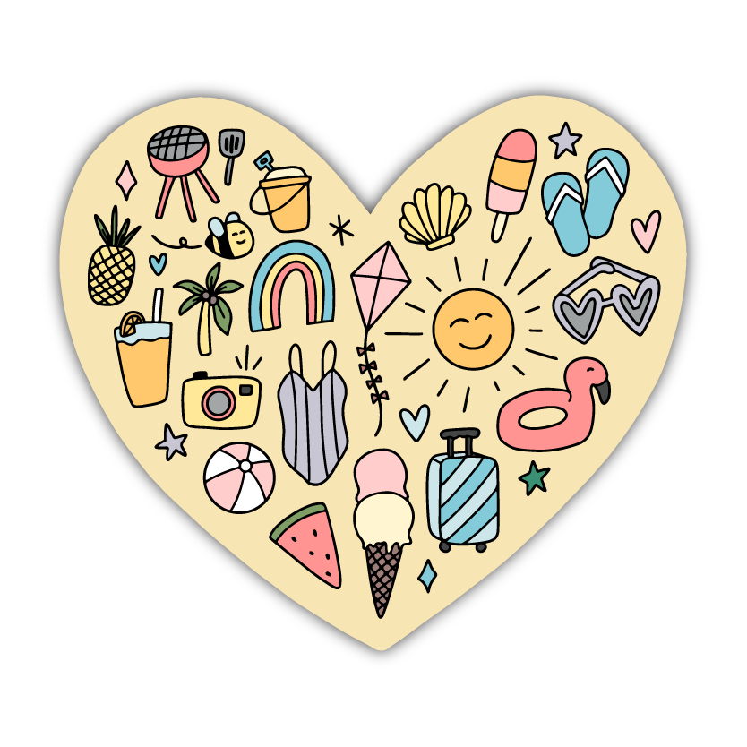 Summer Heart Sticker