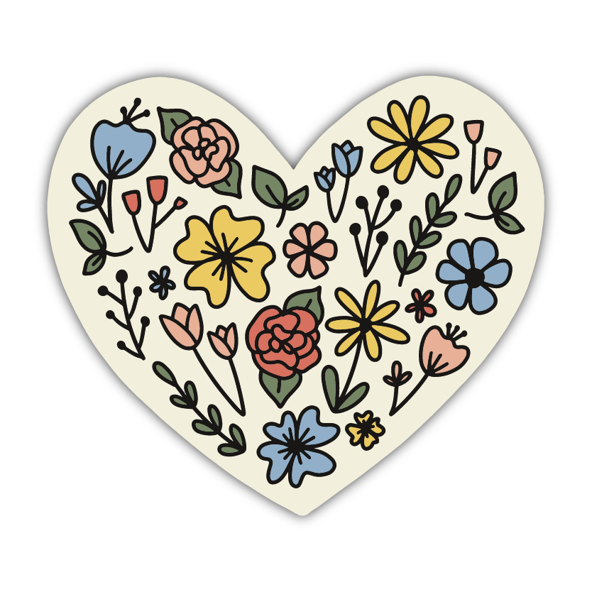 Floral Heart Sticker