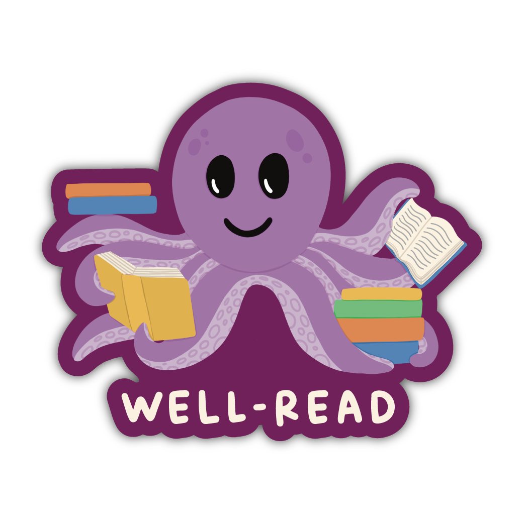 Well-Read Octopus Sticker