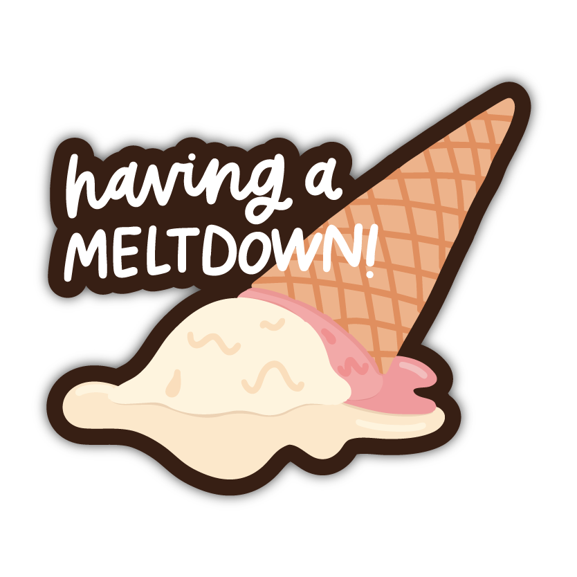 Having A Meltdown Ice Cream Sticker