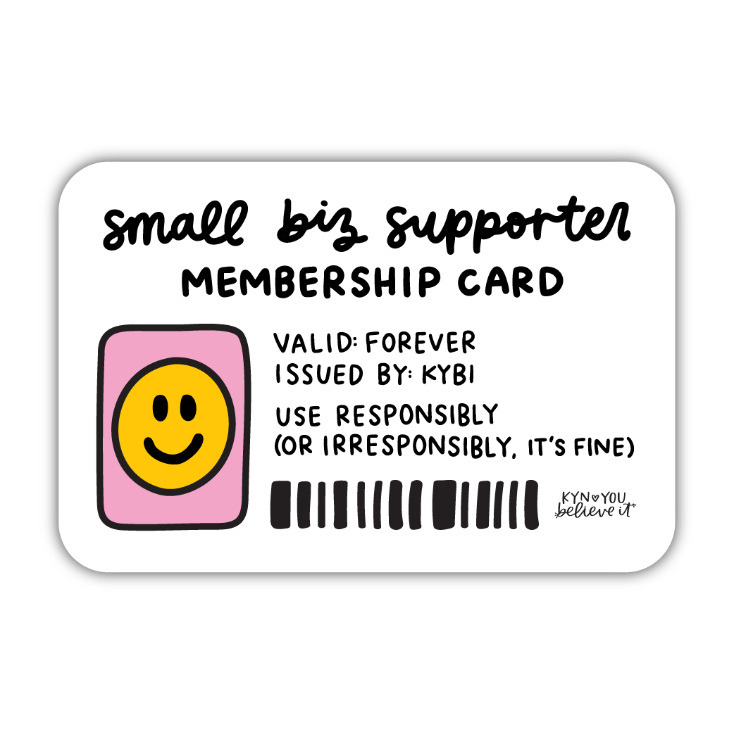 Free with Purchase: Small Biz Membership Card Sticker