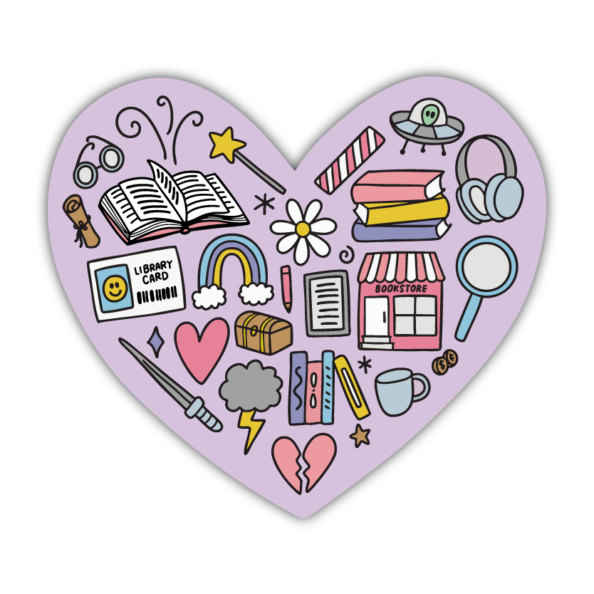 Reading Heart Sticker